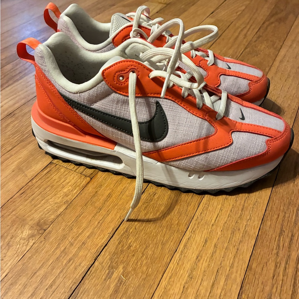 Nike Orange & White Air Max Styled Trainers with Black Swoosh